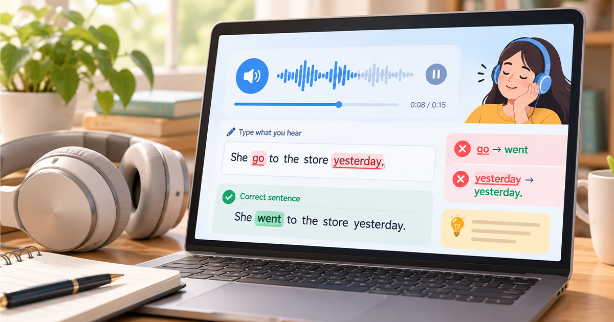 Key Features of MicroEnglish Dictation Exercises