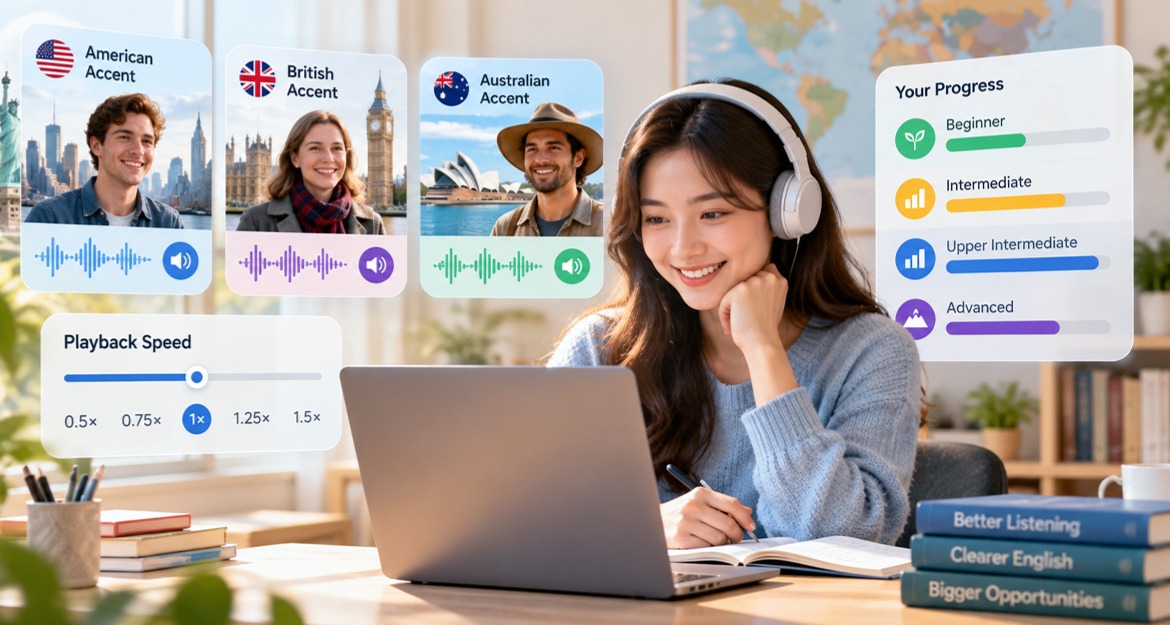 Meet MicroEnglish: English Dictation Practice with Audio and Feedback
